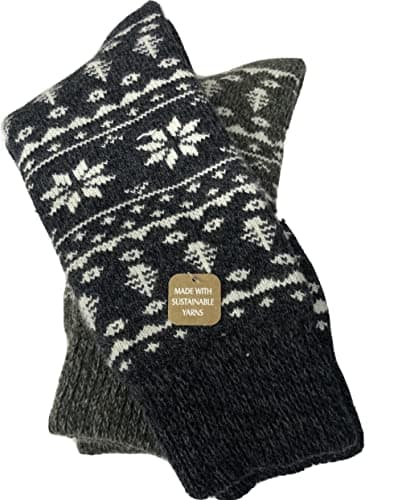 Berry & Wilson 2 Pairs Men’s Heavy Duty Wool Thermal Socks, Yellow, One Size — view 2