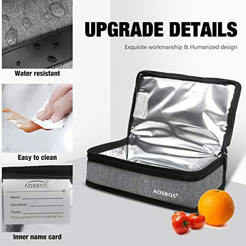 Aosbos Small Insulated Lunch Bag for Men Kids, 3.5L Reusable Lunchbox Cool Bags with Soft Handle, Portable Cooler Bag Snack Pouch for Women Adults Work Picnic School Outdoor — view 2
