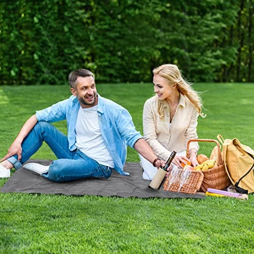 Siegvoll Mini Pocket Beach Mat Picnic Blanket 140 x 110 cm (Grey) — view 6