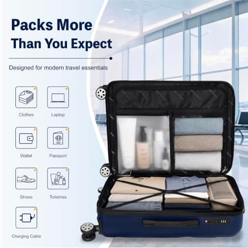 Luggage Depot 4 Piece Luggage Set, TSA Locks, Spinner Wheels, Navy Blue — view 4