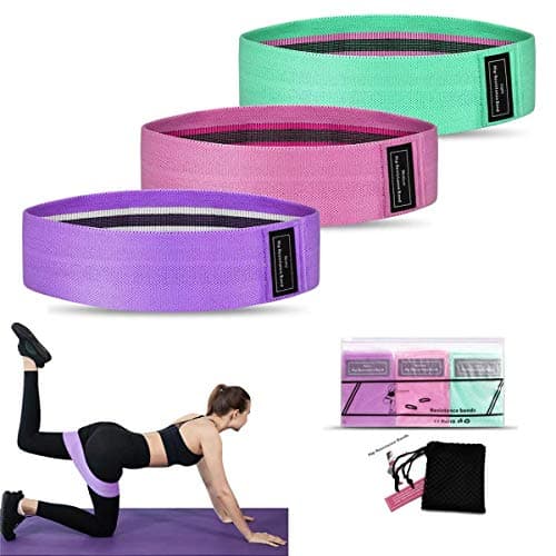 Resistance Bands [Set of 3], Fabric Resistance Hip Bands Set,Hips & Glutes