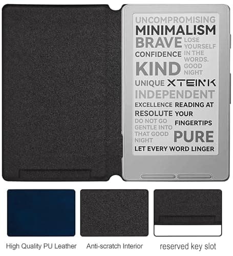 UMUBUHOMS Magnetic Case Compatible with Xteink X4 4.3 Inch E-Book Reader, Ultra Thin Lightweight Leather Protective Cover with Magnetic Closure (Soft-Touch Matte Dark Blue) — view 2