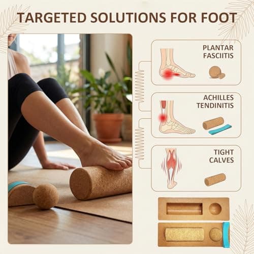 Asheyya Ankle Balance Board, 4 In1 Cork Foot Strengthener Trainer Set with Balance Blocks, Roller, Massage Ball, Toe Bands for Foot Strength — view 6