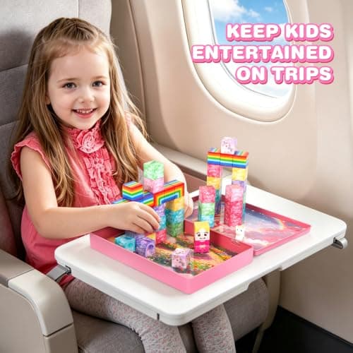 Magnetic Tiles Set for Kids - 52PCS Unicorn Magnetic Building Blocks, Mini Travel Magnetic Toys for Girls Boys Age 3 4 5 6 7 8 STEM Educational Learning Toy Birthday for Toddlers 3-9 — view 2