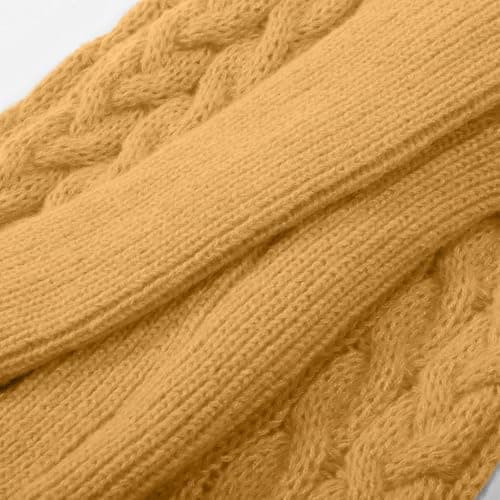 Unisex Polyester Warm Fleece Winter Knitted Scarf for Travel and Outdoor Activities Cold Day Travel Neck Gaiter, yellow, One Size — view 2