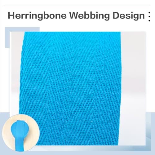 PAMIR TONG Turquoise 2''Cotton Herringbone Twill Tape 15Yds Binding Trim — view 6