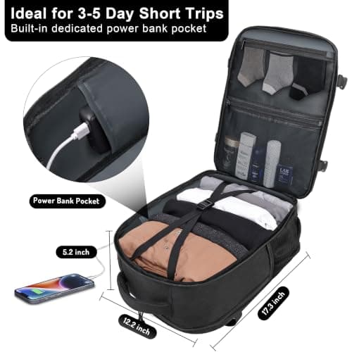 HILOMON Personal Item Size Travel Backpack, Carry On Bag Flight Approved — view 2