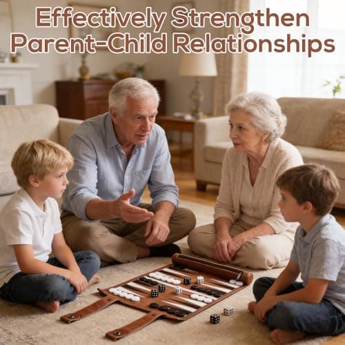 Pengrity Travel Backgammon Set, Portable Backgammon Board Game, Roll Up backgammon Travel Set Leather, Tactical Board Game Ideas for Kids Adults Family Party — view 4