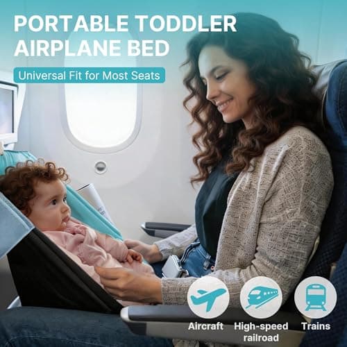 Drqzwp Toddler Airplane Bed, 1-12 Months Old Baby Travel Essentials for Flying, Portable Baby Airplane Bed for Flight, Suitable for Airplanes — view 3