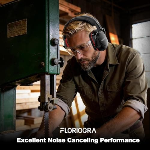 Floriogra Ear Defenders Adults, SNR 34dB Noise Cancelling -Black Red — view 5