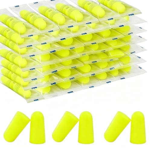 60 Pairs Earplugs for Sleeping, Super Soft Ear Plugs 38dB SNR Noise Cancelling Hearing Protection for Studying, Work, Flying, Snoring Blocking, One Size Fits Virtually Every Wearer, Yellow