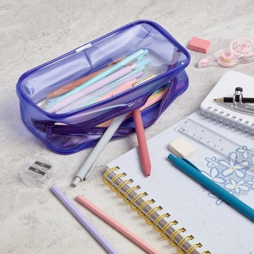 Purple Projekt Large Clear Pencil Case for Girls Back to School — view 2