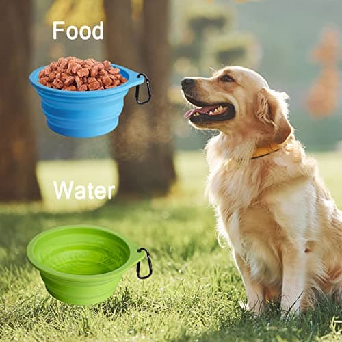 PetBonus 2-Pack Collapsible Dog Bowls, Portable Travel Dog Water Food Bowls — view 4