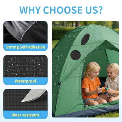 Skystuff 24PCS Self-Adhesive Nylon Repair Patches for Tent, Down Jacket, Clothing & Puffer Coat - Heavy Duty Waterproof Fabric Tape Repair Kit for Outdoor Gear, Sleeping Bag, Backpack, Black — view 3