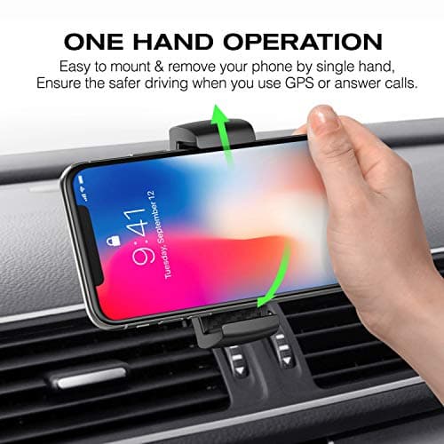 JIMISHA Car Phone Holder Phone Car Mount with Stick On Base Cell Phone Car Mount Sticky Adhesive Mount Holder for for 4 inches to 6.5 inches Smartphones — view 3