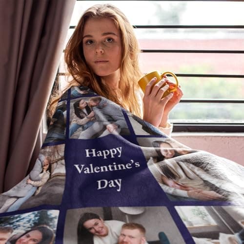Custom Blanket – Personalised Photo Blanket for Mum, Soft Fleece Memory Throw for Birthdays, Christmas, or Mother’s Day – Large Personalised Blanket with Pictures for Women and Adults — view 6