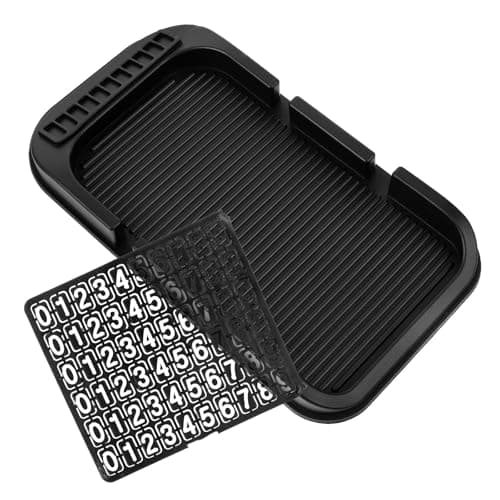Veemoon car dashboard phone holder car dashboard mat secure placement double slot design car dashboard black PVC for cellphones