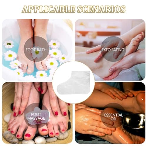 Exceart 200 pcs Paraffin Bath Liner Clear Plastic Disposable Booties for Foot Pedicure Hot Spa Wax Treatment Thermal Therapy Feet Covers Bags Plastic Socks Liners — view 4