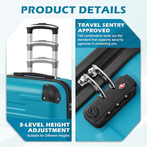 COOLIFE Medium Suitcase 24 inch, ABS Hardshell Luggage mit TSA Lock, 67 cm — view 4