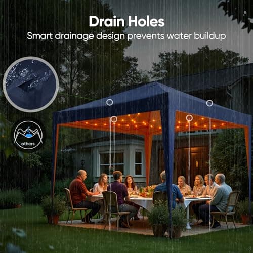 Quictent Pop Up Canopy, Portable Waterproof Gazebo with Carry Bag, 3x3m Lightweight Shelter Tent for Parties, Camping, Festivals, Garden Events, Navy — view 3