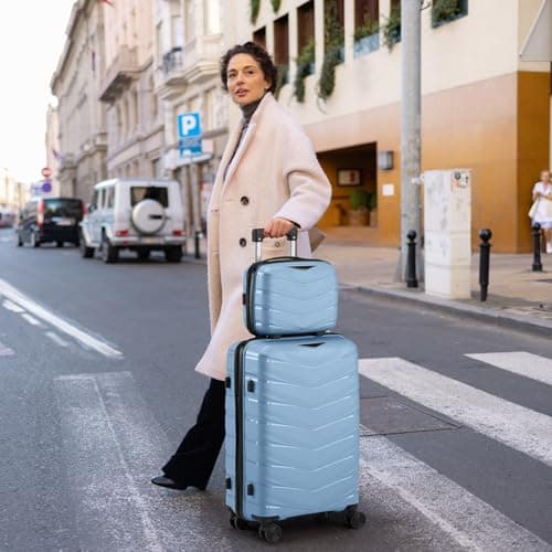 Karl home Luggage Set 2 Piece, 20in Carry-on with 12 Mini Case, Blue — view 2