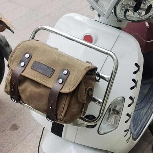 Generic Motorcycle Saddle Bag, Canvas, Khaki, Bicycle Compatible, Side/Seat Mount, Soft Shell, 1.37 lbs, 1 Count — view 6