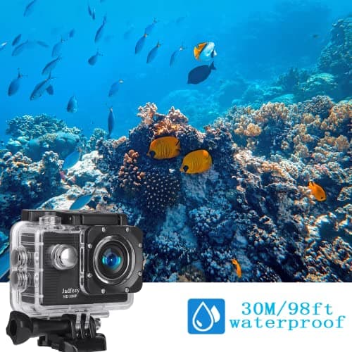 Jadfezy Action Camera FHD 1080P 98FT/30M Waterproof Underwater Cameras — view 3