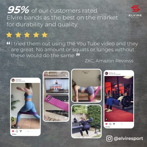 Elvire Fabric Resistance Bands for Working Out, Set of 3, Booty Exercise Band for Women, Workout Loops, Legs, Glutes, Squat — view 5