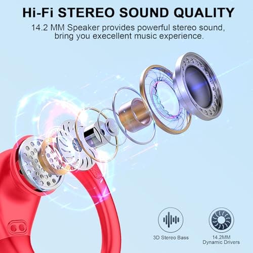 Ordtop Wireless Earbuds,Wireless Headphones Running 75H Headphone for Sport — view 2