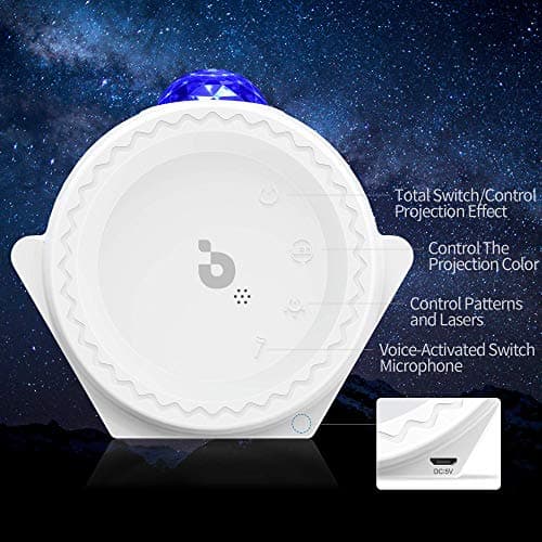 VOGHERB Galaxy Projector Night Light: 3 in 1 Star Lights Projector with Nebula Ocean Moon, 3D Starlight Sensory Lights with Voice/Timer Control,Compatible Alexa Google Assistant,for Bedroom Gifts — view 3