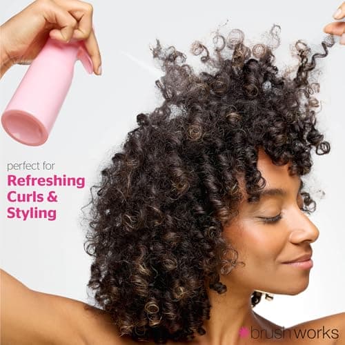 Brushworks Continuous Mist Water Spray Bottle 200ml (Pink) - Ultra Fine Mist Spray Bottle for Hair, Barbers, Salons, Plants & Cleaning, Great for Curly Hair, Detangling & Styling — view 3