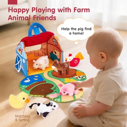 hahaland Baby Toys 6-12 Months Plush Farm Animal Sound Sensory Toys — view 5