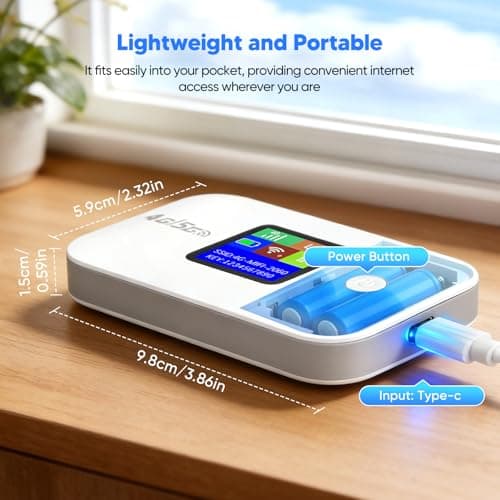 Portable 4G LTE WiFi Router,Portable Wifi Travel Router with SIM Card Slot,Pocket 4G Internet Hotspot Up To 10 Users for Travel Phone Computer Laptop — view 4