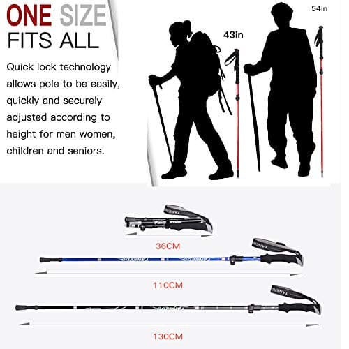 Folding Walking Pole, Trekking Pole, Breathable Cork Poles Trekking Anti-Shock Anti-Slip, Shockproof, Non-Slip for Nordic Walking, Mountaineering, Skiing, Trekking (1PCS) — view 4