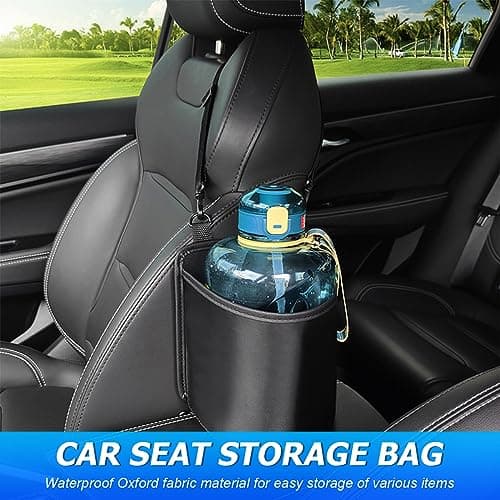 BESULEN Car Seat Side Large Cup Holder, Hanging Storage Bag for Drink Water Bottle Baby Stuff, Multi-Functional Auto Organizer with Waterproof Liner, Universal Car Accessories Road Trip Essentials — view 3