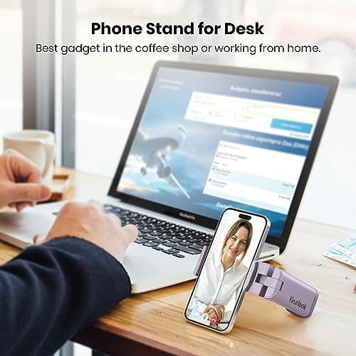 Airplane Phone Holder - Klearlook 4 in 1 Adjustable Phone Stand for Travel,360 Rotation Handsfree Viewing Flight Phone Holder,Foldable Travel Essential,Accessory for Plane/Traveling/Home/Office-Purple — view 4