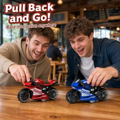 2 PCS Motorbike Toy, Pull‑Back Toy Motorbike for Collectible Entertainment — view 4