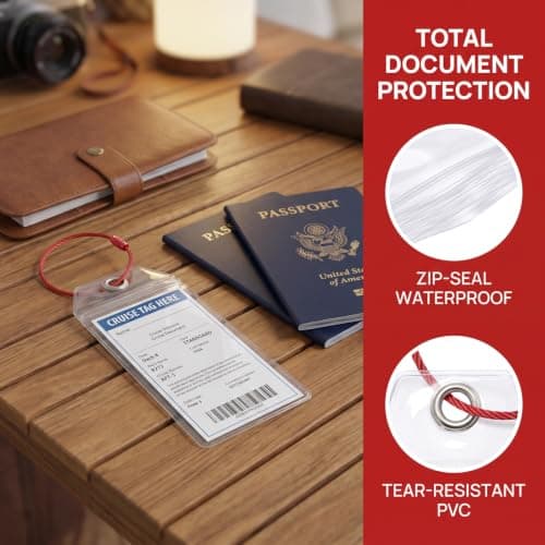 Waterproof Clear Luggage Tag Holders with Stainless Steel 6Pcs — view 5
