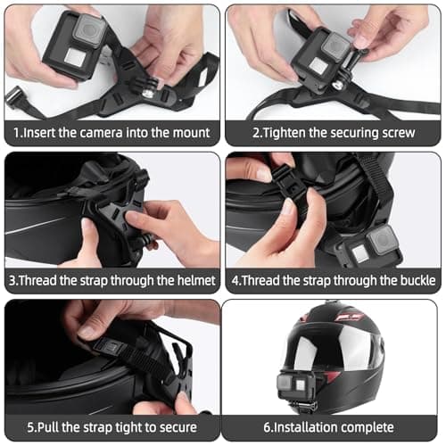 Motorcycle Helmet Chin Mount, Camera Helmet Strap Holder for Action Cam — view 5