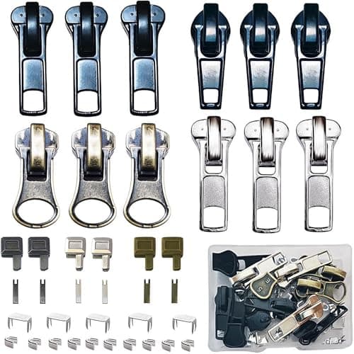 Zip Repair Kit 39Pcs,Zipper Repair Kit,Zipper Pull Replacement Set for #5