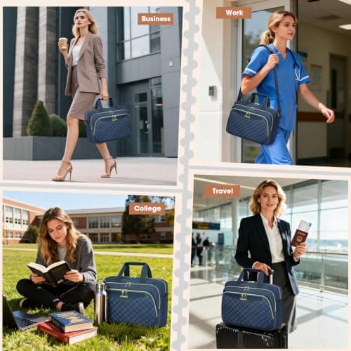 RAINSMORE Laptop Bags for Women 15.6 Inch Briefcase Messenger Bag — view 2