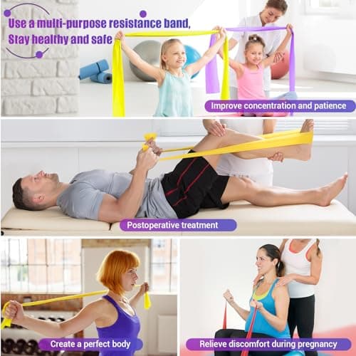 COFOF Resistance Bands, 1.8m/5.9ft Exercise Band with 4 Resistance Levels — view 6