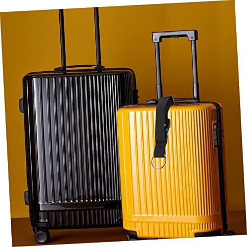 2pcs Black Immitation Nylon Luggage Buckle Straps with Metal Snap Clasp — view 5