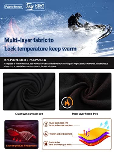 MEETWEE Men’s Thermal Underwear Set, Winter Base Layer Long Sleeve Long Johns Quick Dry Compression Top & Bottom for Sport Skiing Running Hiking — view 2