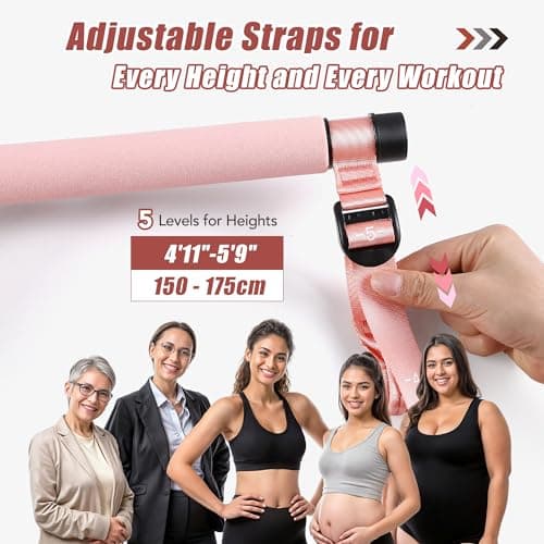 AlongSong Pilates Equipment, Resistance Band Set Men Women with Pilates Bar — view 5