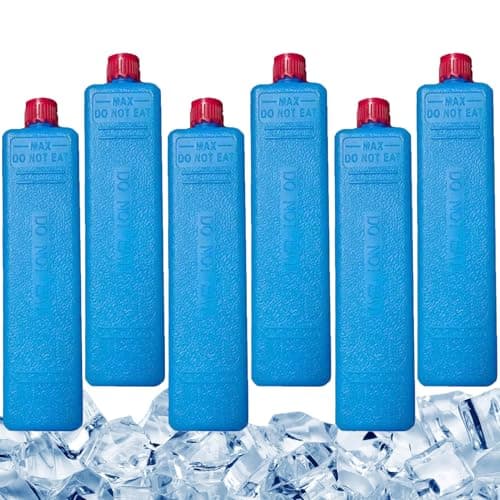 Freezer Blocks For Cooler Bags - 200ml X 6 Reusable Ice Packs For Lunch Box, Air Conditioner Fan Ice Crystal Box | For Travel Beach Fishing Sports Camping BBQ Picnic Hiking