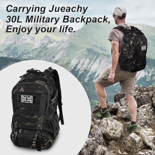 Jueachy Military Tactical Backpack 30L Water Resistant Rucksack for Men — view 6