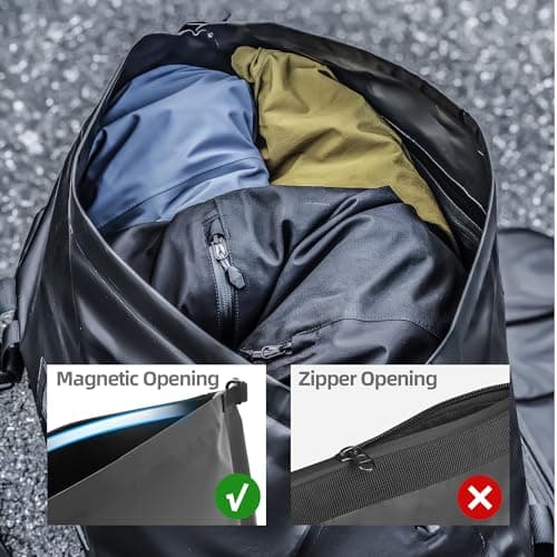 abamita Motorcycle Tail Bag Waterproof 20L 40L 65L Roll Top Dry Bag Motorbike Rear Seat Bag Duffel Luggage for Touring Commuting Camping — view 5