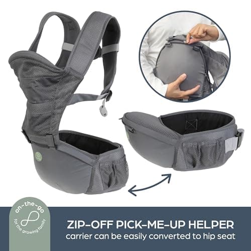 Dreambaby Elevate 6-in-1 Baby Carrier and Hip Seat for Newborn to Toddler up to 18kg - Front, Inward & Backpack Positions, Infant Support with Cushioned Hip Seat and Adjustable Waist Strap — view 3