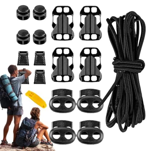 Backpack Elastic Rope Buckle | Outdoor Daypack Expansion Elastic Rope with Buckle - Increased Storage Capacity, Backpack Accessories, 18-Piece Set for Trekking, Outdoors, Climbing